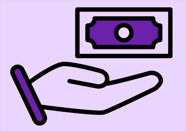 Vector of a hand with a floating dollar sign